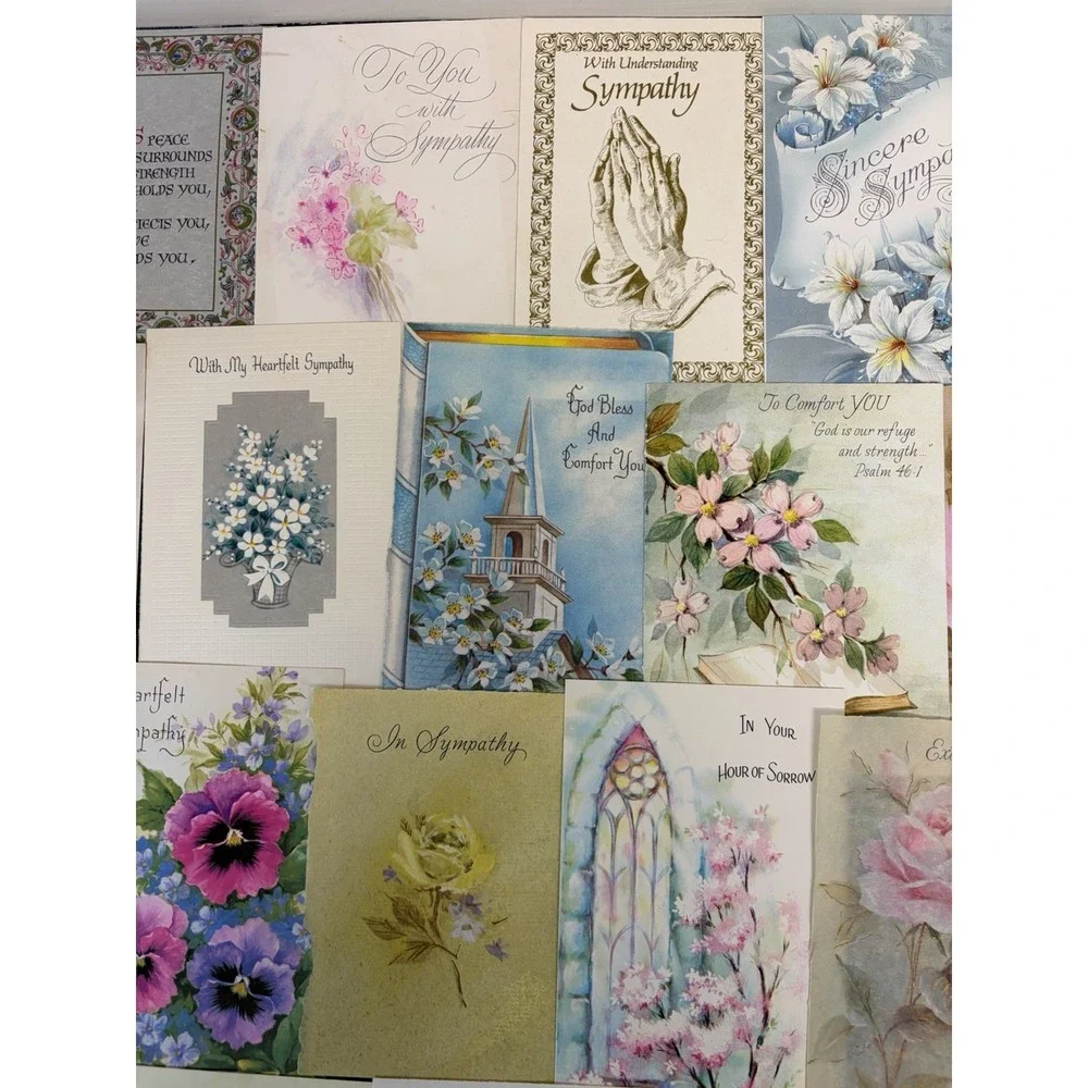 Vintage Sympathy Cards Fronts ONLY Scrapbooking Crafts Decoupage Lot of 50+